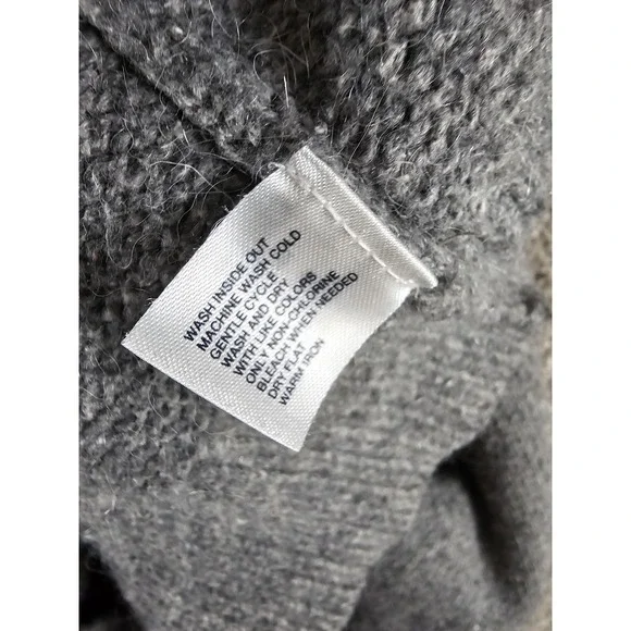 GAP Hoodie Gray Alpaca Blend Knit Long Sleeve Drawstring 2008 Holiday Mens XL - Picture 11 of 16